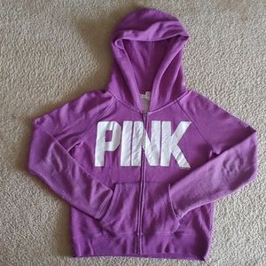 Love pink zip up hoodie size L victorias secret